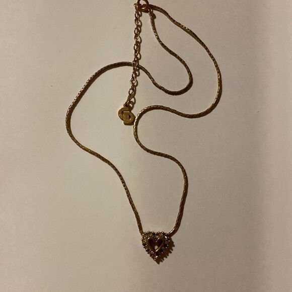 Vintage Dior CZ Heart Necklace - Picture 1 of 3
